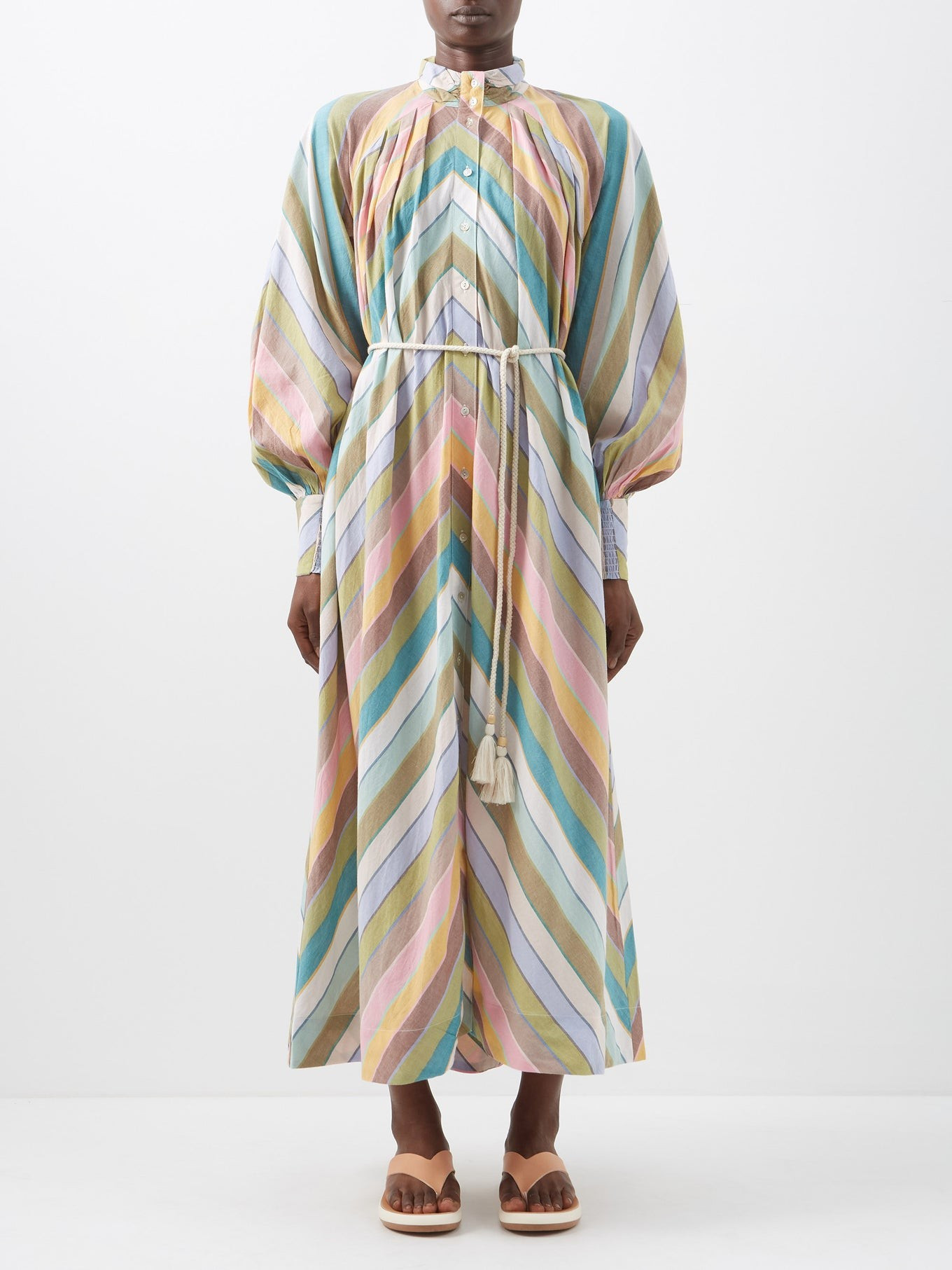 Lillian striped belted cotton dress | ALÉMAIS | Matches (US)