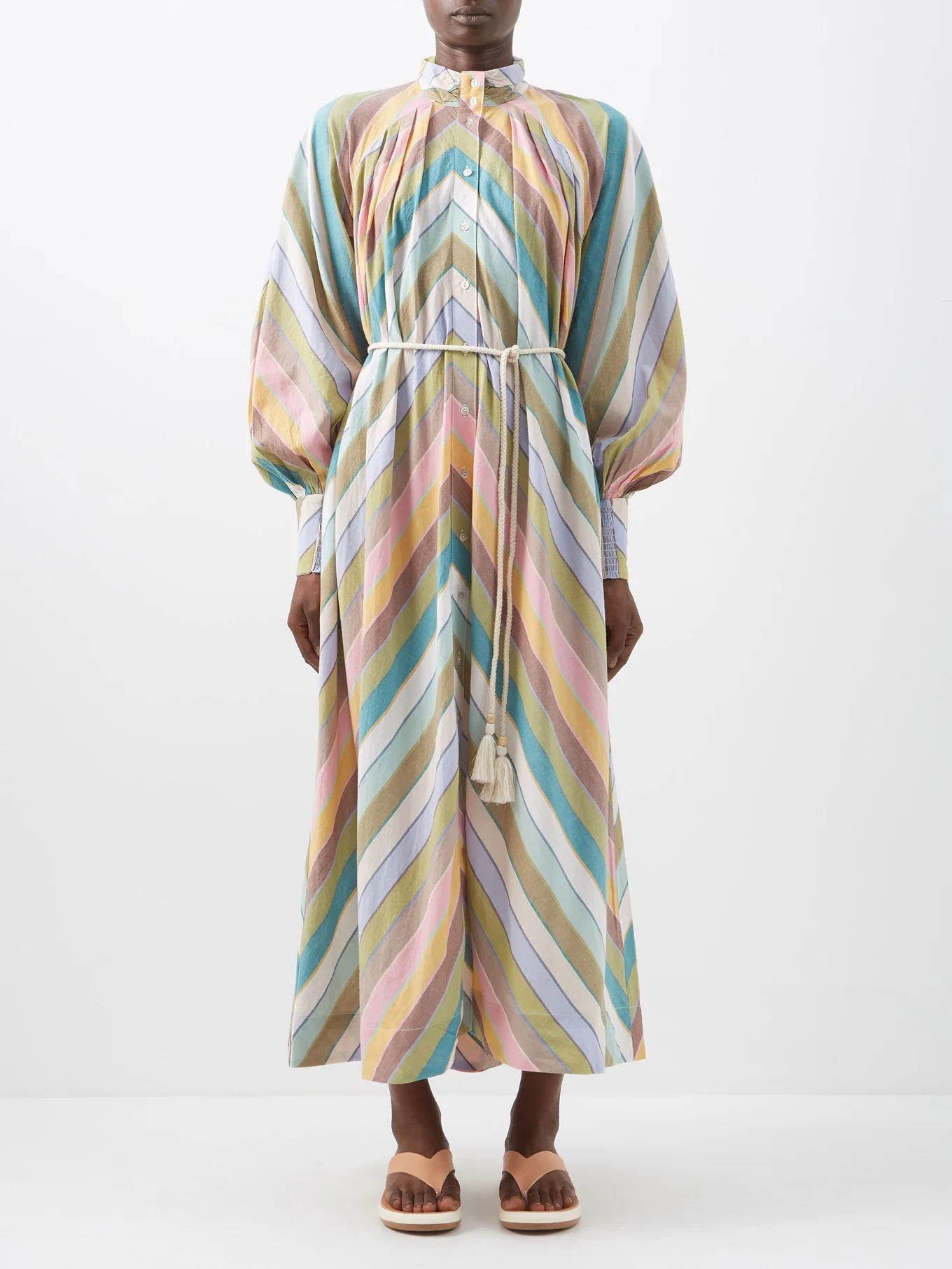 Lillian striped belted cotton dress | ALÉMAIS | Matches (US)