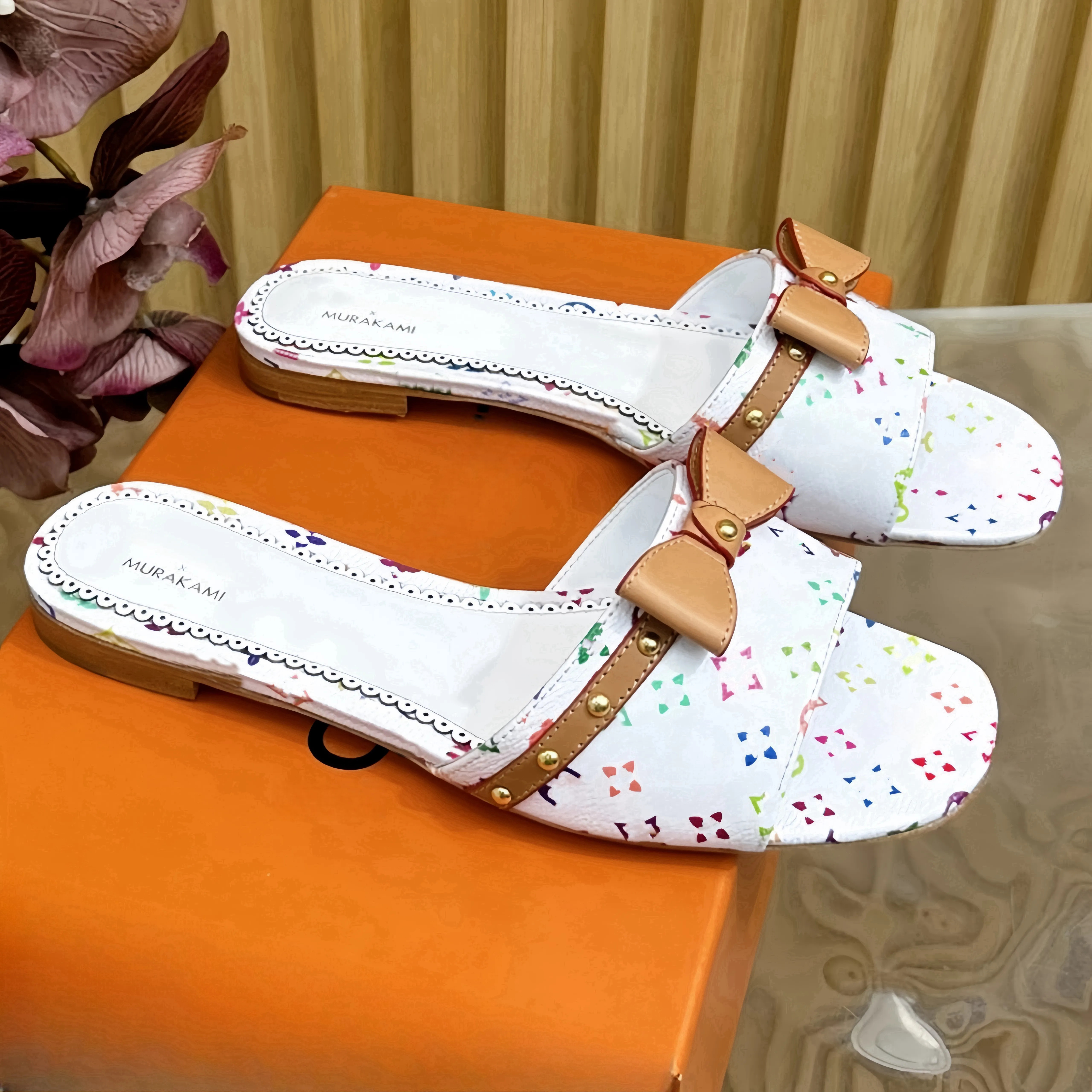 Designer TM 6AM flat mule sandal woman multicoloredn Monogram slippers rubber Flat Mule Luxury wo... | DHGate