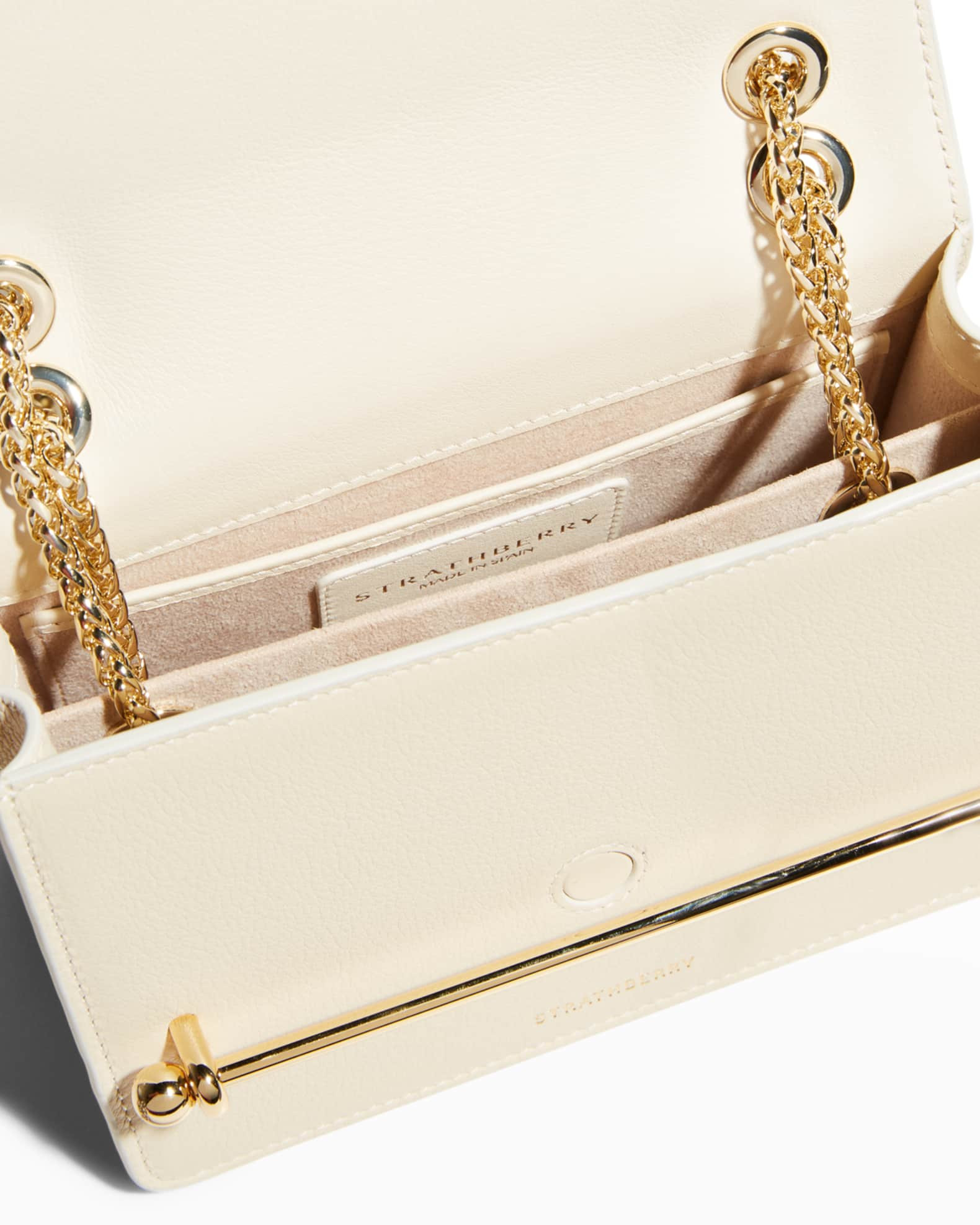 STRATHBERRY East-West Mini Leather Chain Crossbody Bag | Neiman Marcus