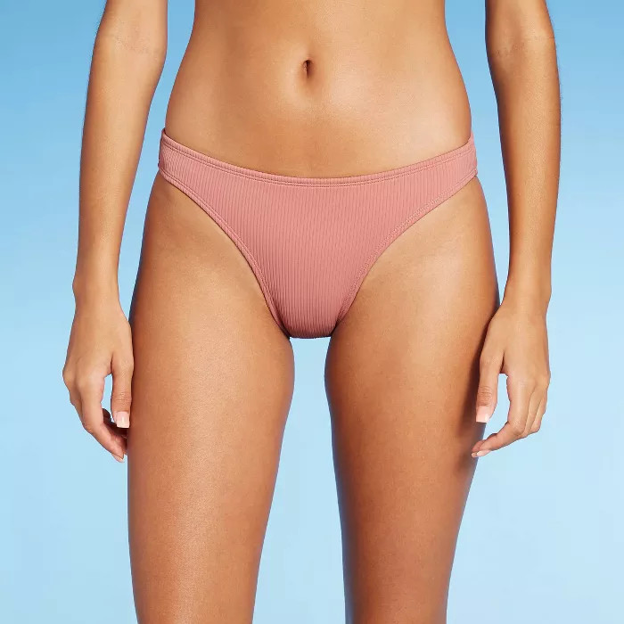 Juniors' Ribbed Cheeky Bikini Bottom - Xhilaration™ Mauve | Target