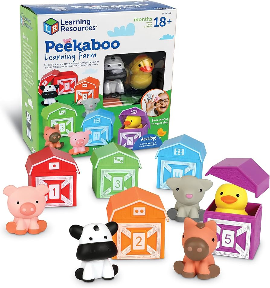 Learning Resources Peekaboo Learning Farm - 10 Pieces, Ages 18+ Months Toddler Learning Toys, Cou... | Amazon (US)