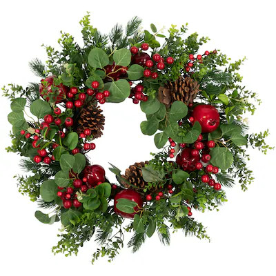 Northlight 26-in Indoor (non powered) Green Pine Artificial Christmas Wreath | Lowe's