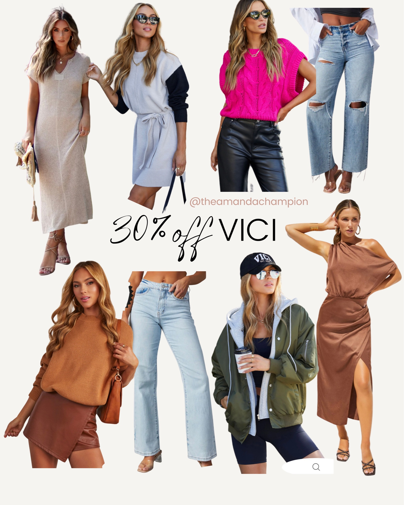 30% off this weekend only with my code!!
 Fall outfits 
Fall drops | fall outfit | sweater | midi dress | neutral | denim jeans | bomber jacket | casual 
Vici code THEAMANDACHAMPION. #viciambassador 

#LTKcurves #LTKSale

#LTKsalealert