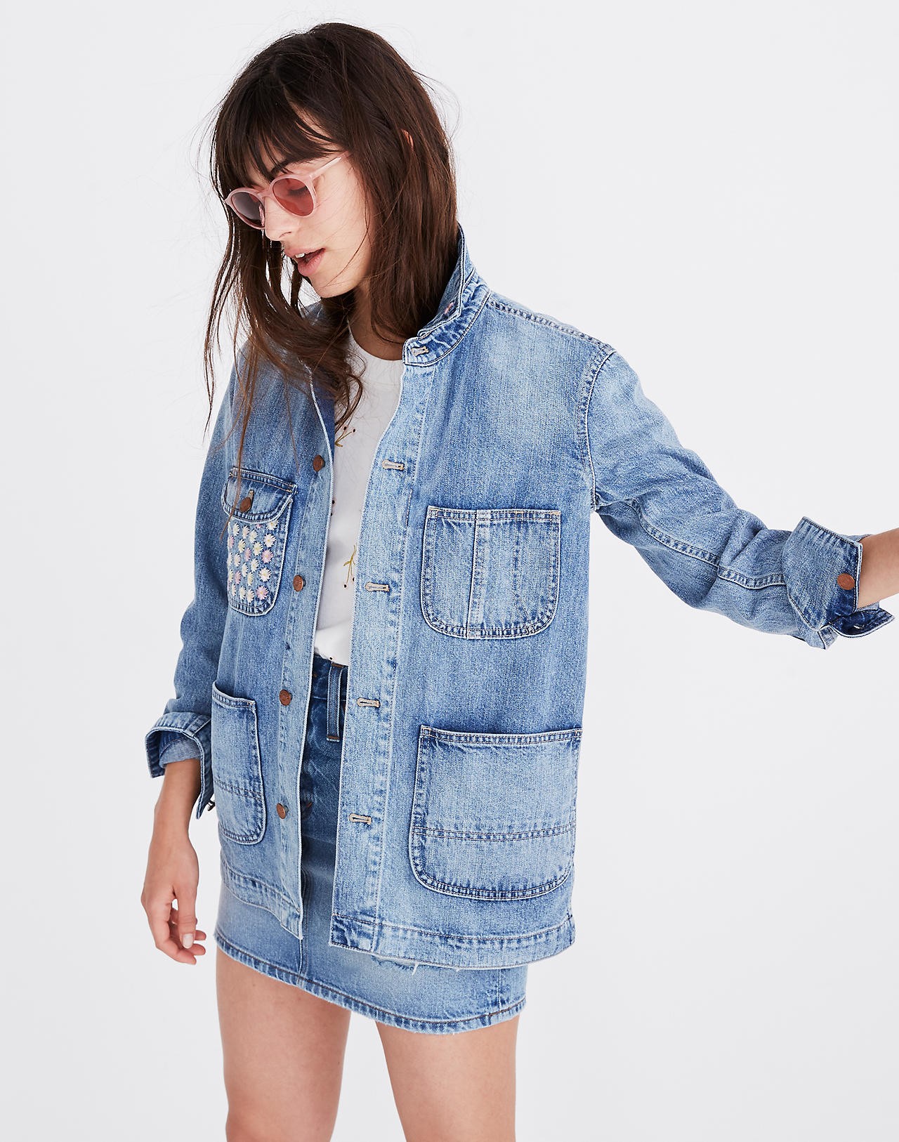 Embroidered Denim Chore Coat | Madewell
