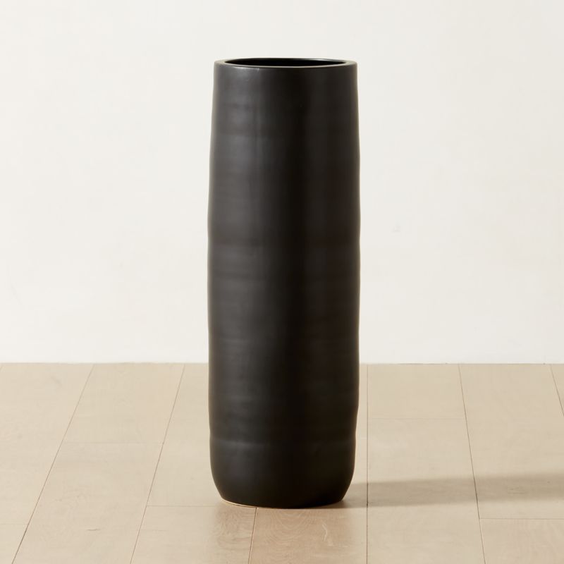 Reo Modern Black Vase Tall + Reviews | CB2 | CB2