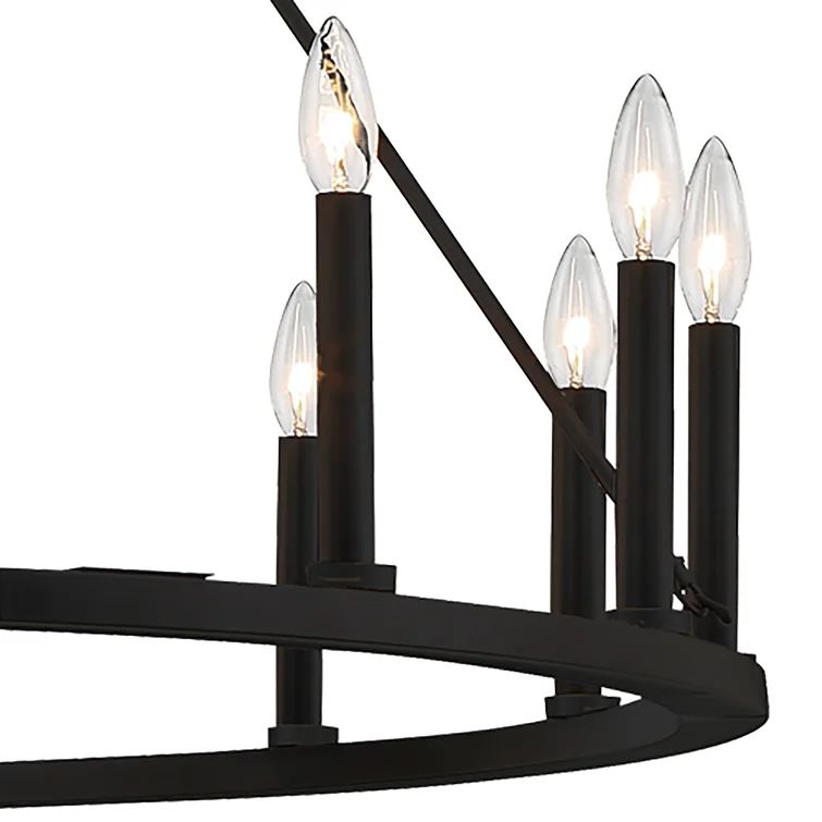 Alcesta 16 - Light Candle Style Wagon Wheel Chandelier | Wayfair North America