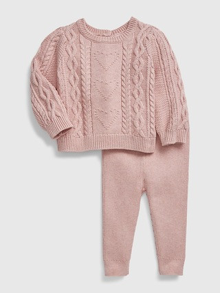 Baby Heart Cable-Knit Sweater Outfit Set | Gap (US)