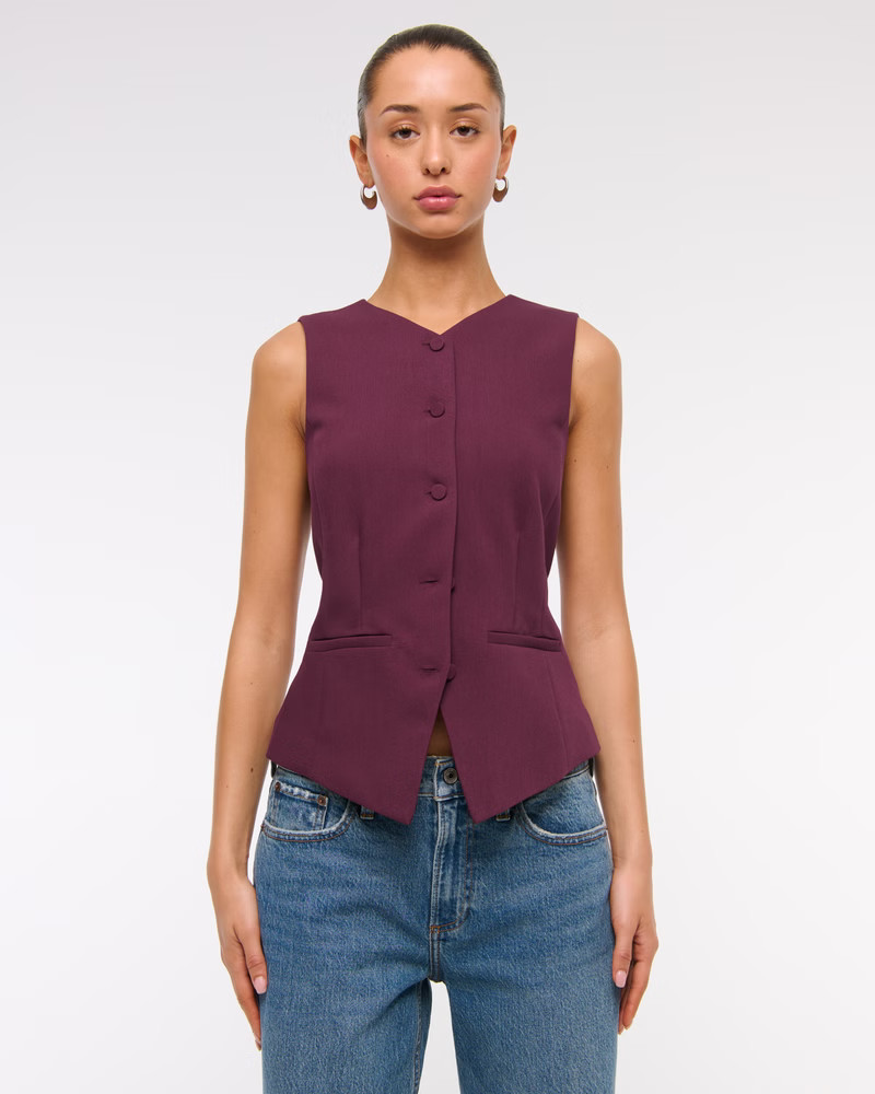 Women's High-Neck Tailored Vest | Women's Tops | Abercrombie.com | Abercrombie & Fitch (US)