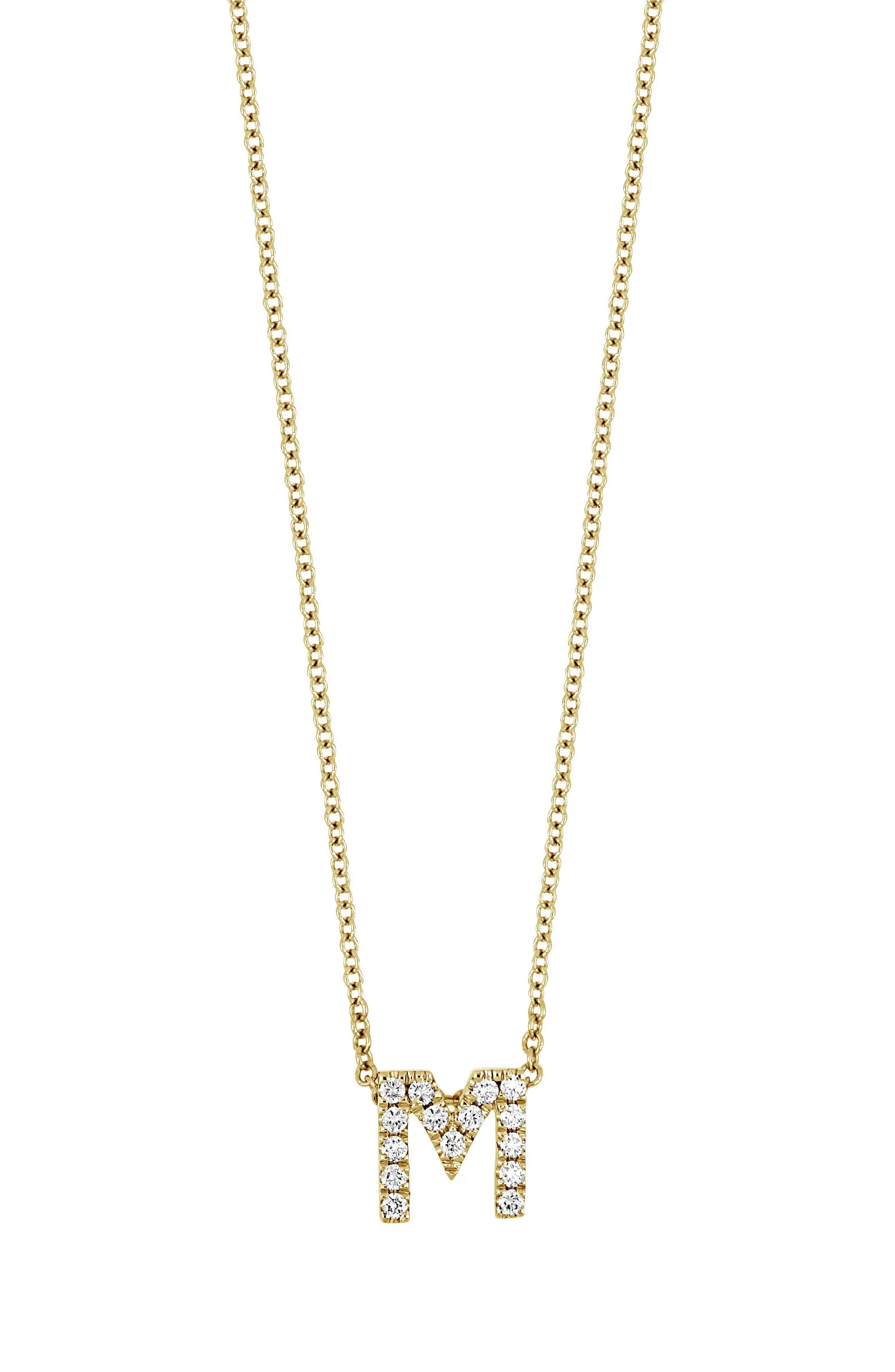 Bony Levy 18k Gold Pavé Diamond Initial Pendant Necklace | Nordstrom | Nordstrom