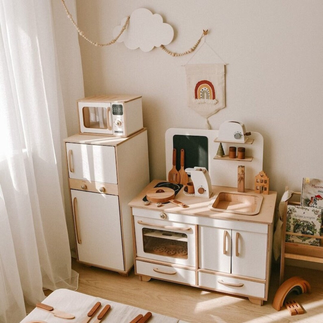 Birthday Gift for Daughter| Play Kitchen Set| Wooden Pretend Play Kitchen| Montessori Furniture| ... | Etsy (CAD)