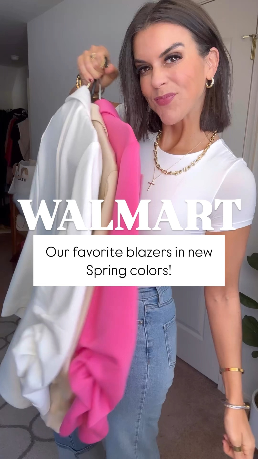 The best Walmart blazer in new spring colors! I’m in size small! Size small in tee, size 2 in blazer. Nike sneakers are kids size 6 (I’m a woman’s size 8). Size up half size in mules.

#LTKFindsUnder100 #LTKWatchNow #LTKStyleTip