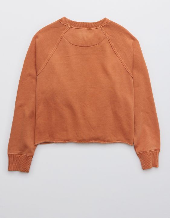 Aerie Fleece-Of-Mind Varsity Cropped Crew Neck Sweatshirt | American Eagle Outfitters (US & CA)