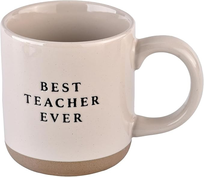 Sweet Water Decor Best Teacher Ever Stoneware Coffee Mugs - 14oz Cute Coffee Mugs for Hot & Cold ... | Amazon (US)