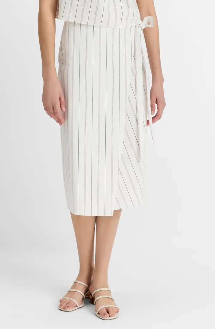 Vince Seedling Stripe Cotton Wrap Skirt | Nordstrom | Nordstrom