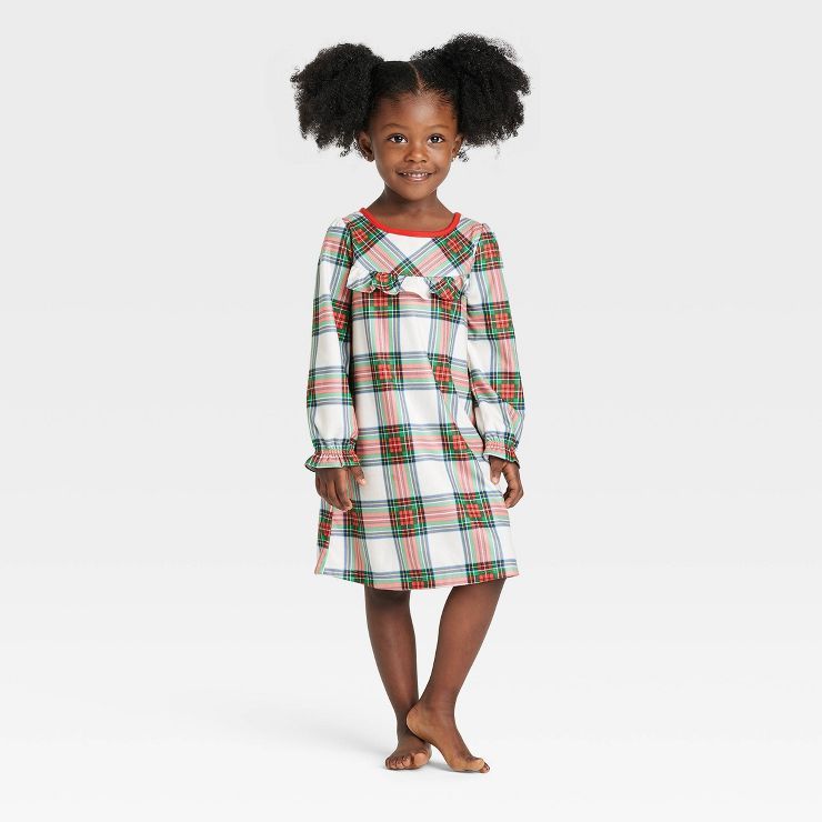 Toddler Holiday Tartan Plaid Flannel Matching Family Pajama NightGown - Wondershop™ Cream | Target