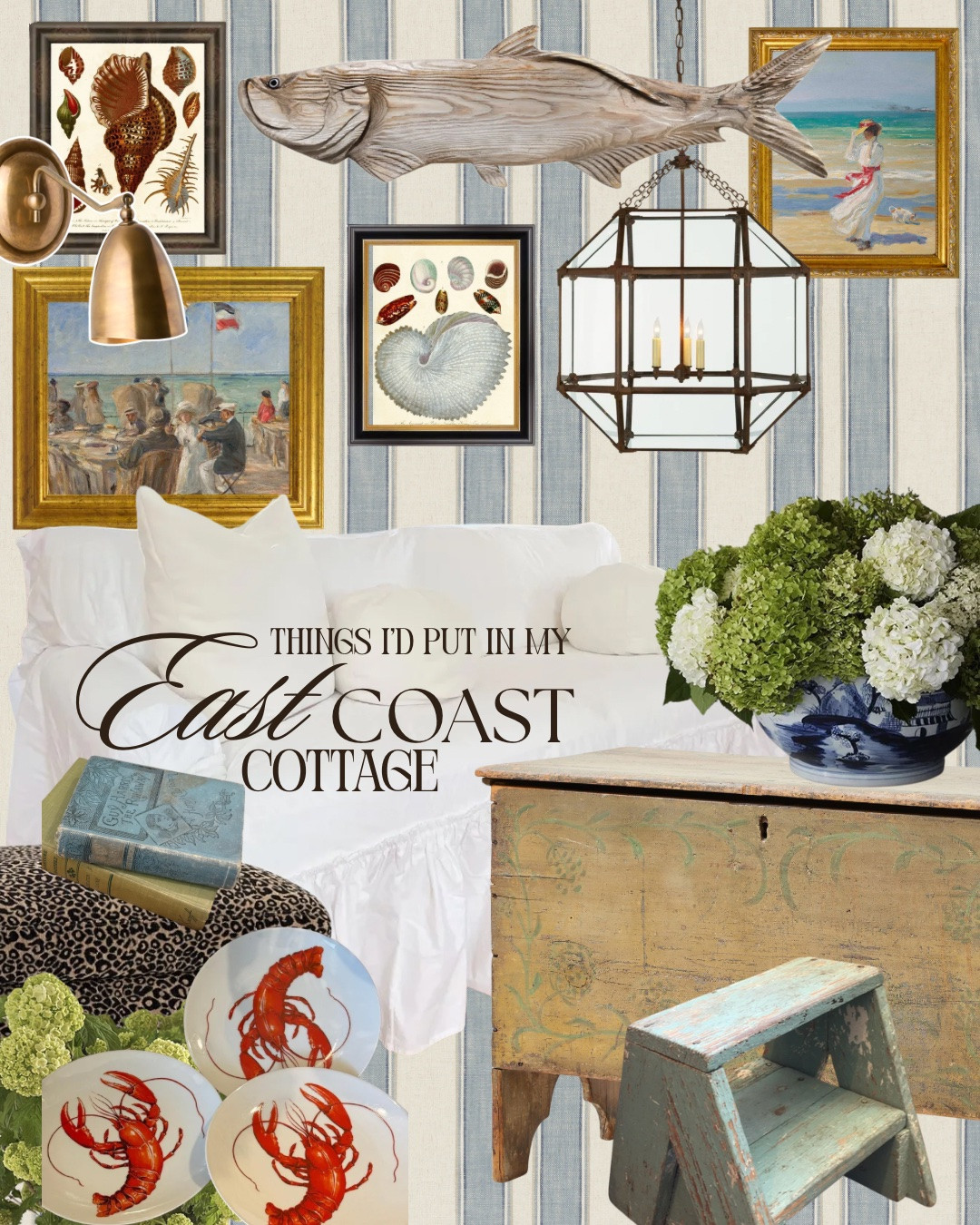 How to get the perfect eclectic East Coast cottage look: ⚓✨

If you want to bring the coast a little inland, the secret is bridging the gap between crisp, breezy whites and curated antique finds! I’ve put together this perfectly layered, grandmillennial-meets-coastal mood board featuring the ultimate cozy cottage staples: a classic white slipcovered sofa, rustic wood chest accents, playful vintage lobster dishes, and whimsical fish decor.

Everything I could possibly source is linked below, plus I’ve included the next best alternatives for the one-of-a-kind antique finds so you can recreate this exact summer mix!

Shop the post below:
#coastalcottage #grandmillennial #eastcoaststyle #vintagehome #moodboardinspo #homedecor #cottagestyle #antiquefurniture #ltkhome

#LTKSeasonal #LTKHome #LTKstorytime