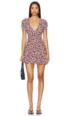FAITHFULL THE BRAND Aurelia Mini Dress in Leilani Floral Red from Revolve.com | Revolve Clothing (Global)