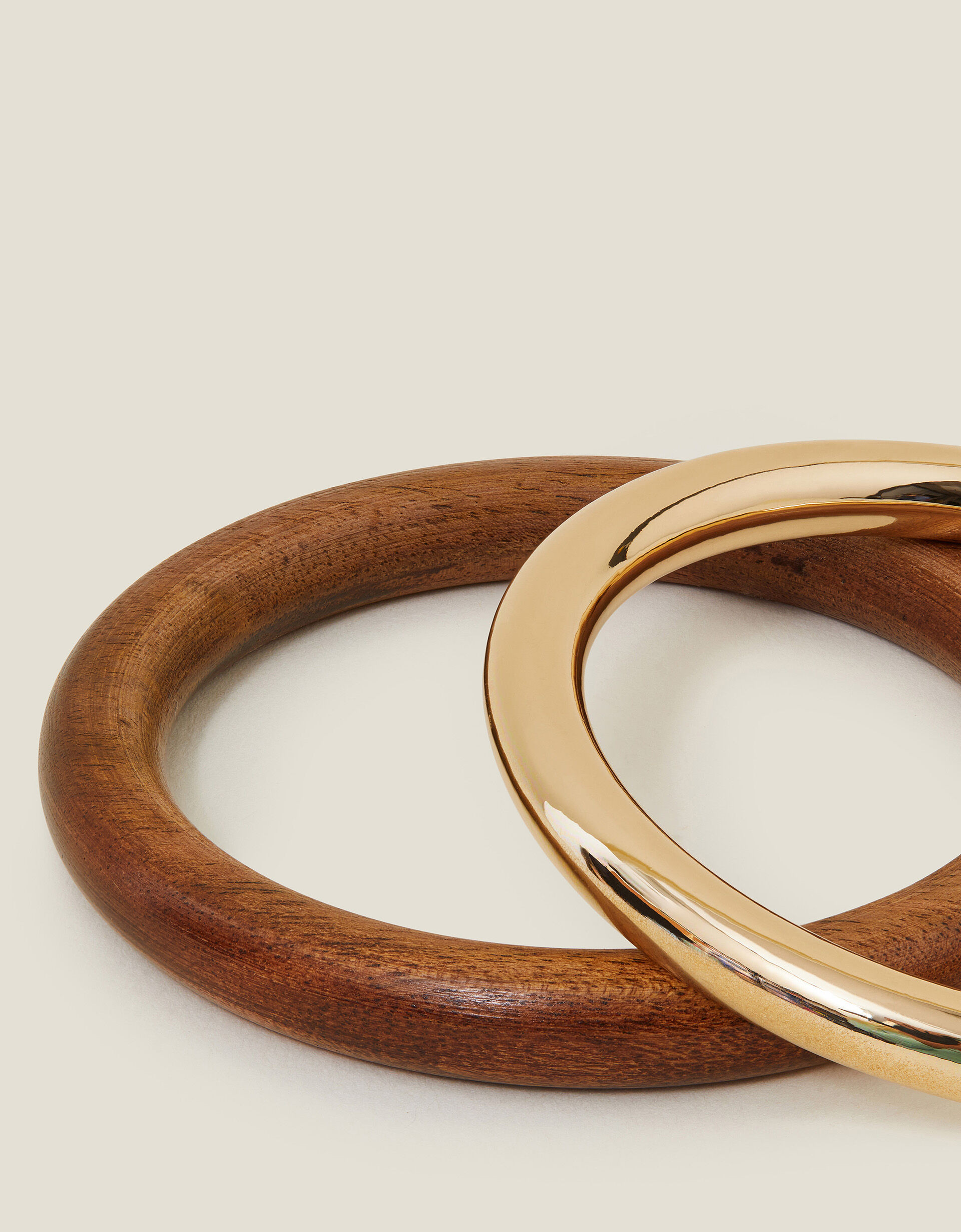 2-Pack Metal and Wood Bangles | Accessorize (Global)