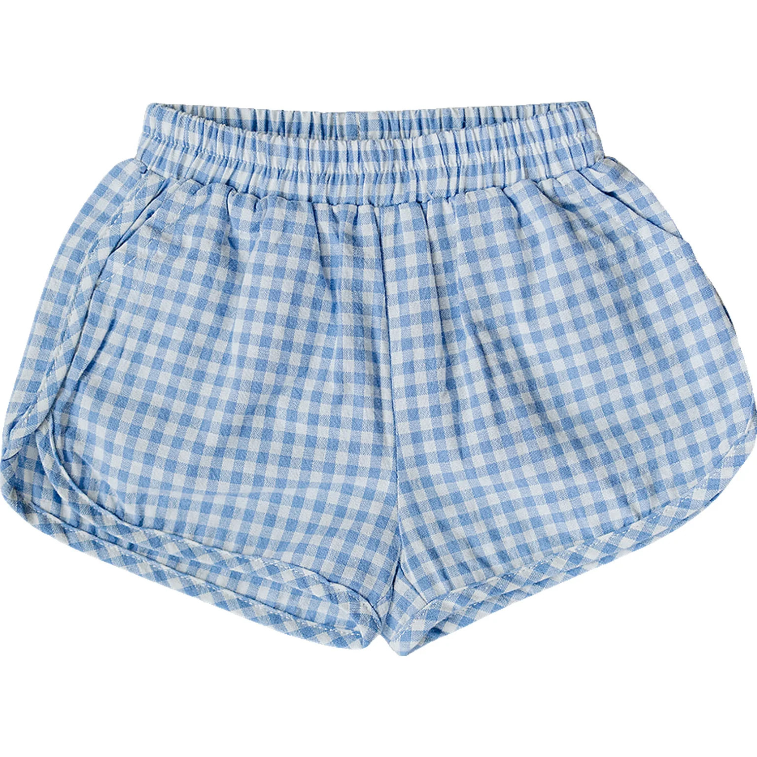 Blue Gingham Shorts | Mebie Baby