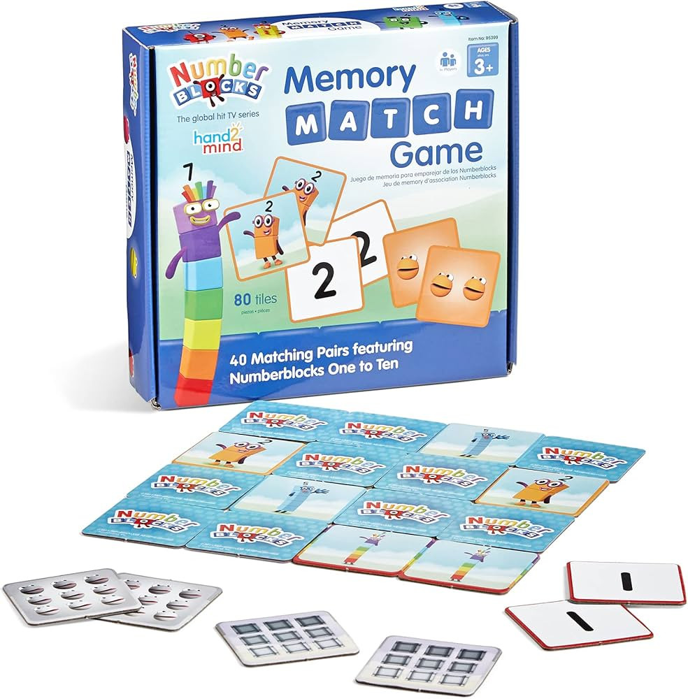 hand2mind Numberblocks Memory Match Game, Memory Card Game, Toddler Matching Game, Kindergarten M... | Amazon (US)