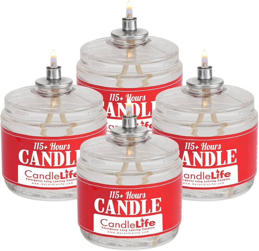 CandleLife Emergency Survival Candle (Set of 4) - 115 Hours Long Lasting Burning Time - Great Sou... | Amazon (US)