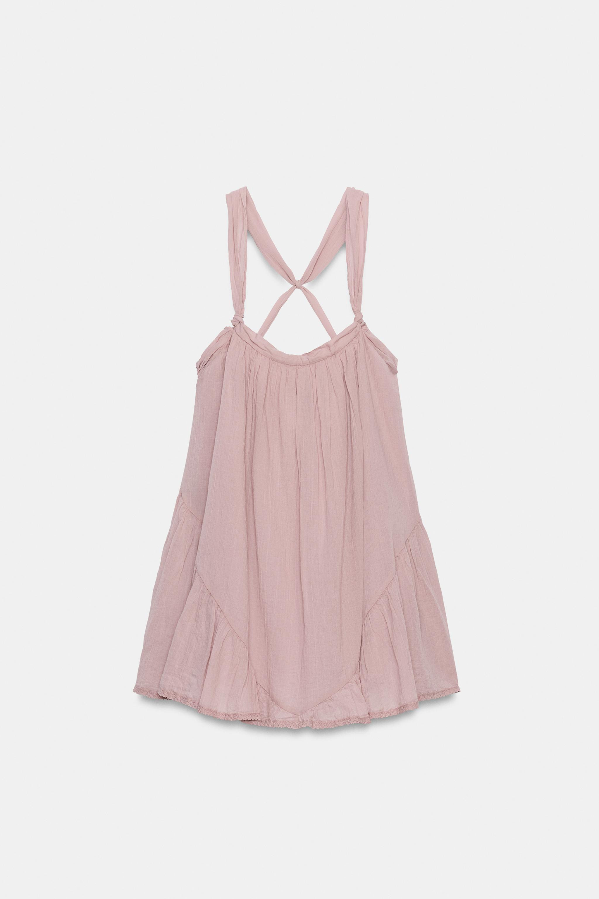 GAUZE STRAPPY MINI DRESS | Zara US