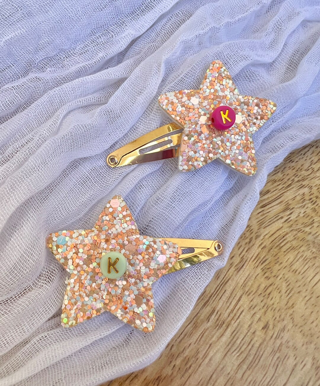 Girls Personalized Hair Accessory Star Hair Clips Girls Age - Etsy | Etsy (US)