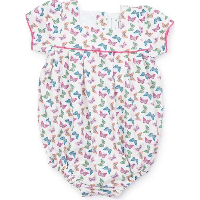 Lila + Hayes | Charlotte Girls' Bubble, Bright Butterflies (Prints, Size 2Y) | Maisonette | Maisonette