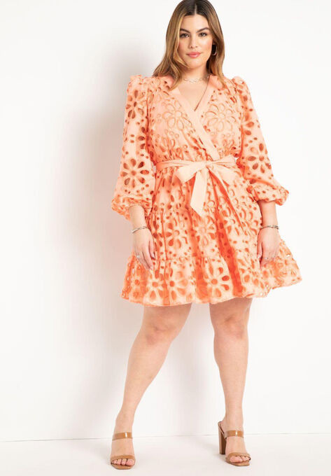 Tiered Eyelet Mini Dress | Eloquii