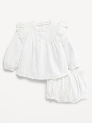 Long-Sleeve Ruffle-Trim Top and Bloomers Set for Baby | Old Navy (US)