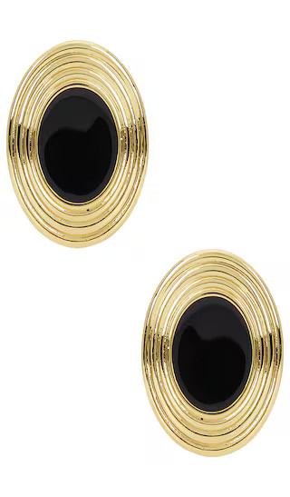 Rowan Earrings in Gold & Black | Revolve Clothing (Global)