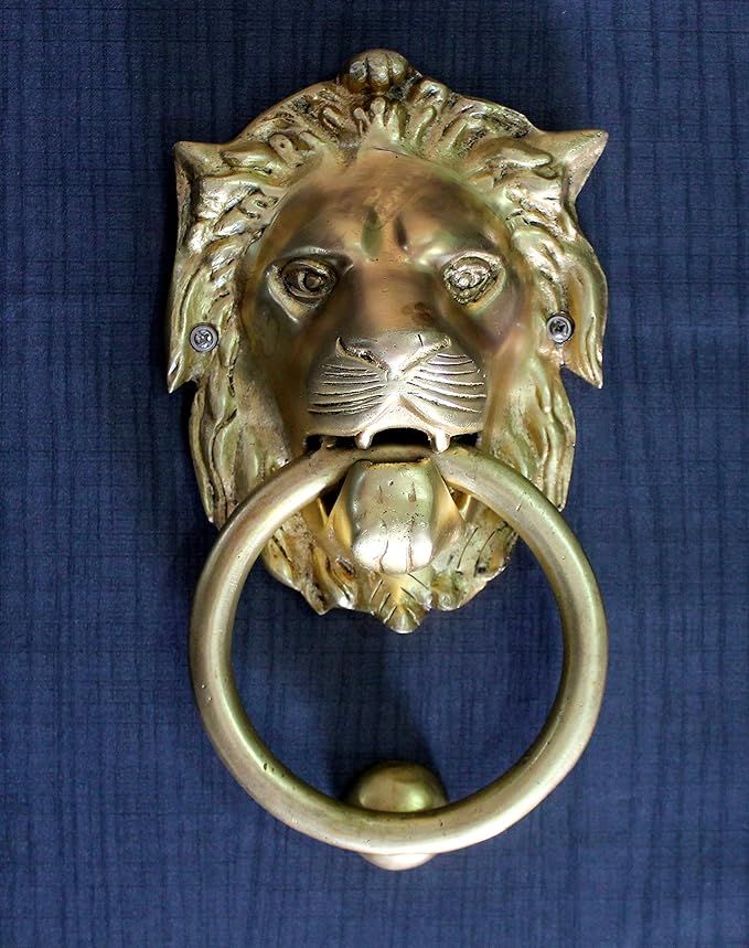 StonKraft Brass Lion Door Knocker Knockers Gate Knocker Door Accessories (Lion 6") | Amazon (US)