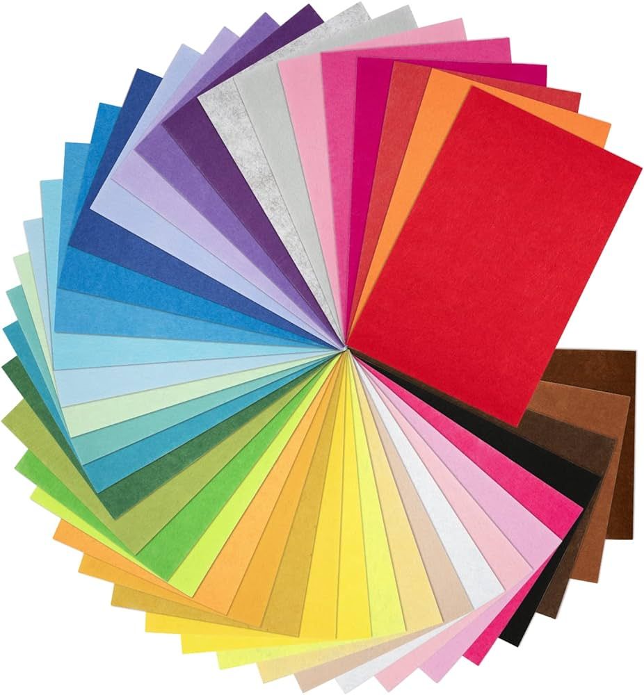 8 x 12 Inches Felt Sheets for Crafts, 40Pcs Felt Squares Felt Fabric Sheets, Assorted Colors Non ... | Amazon (US)