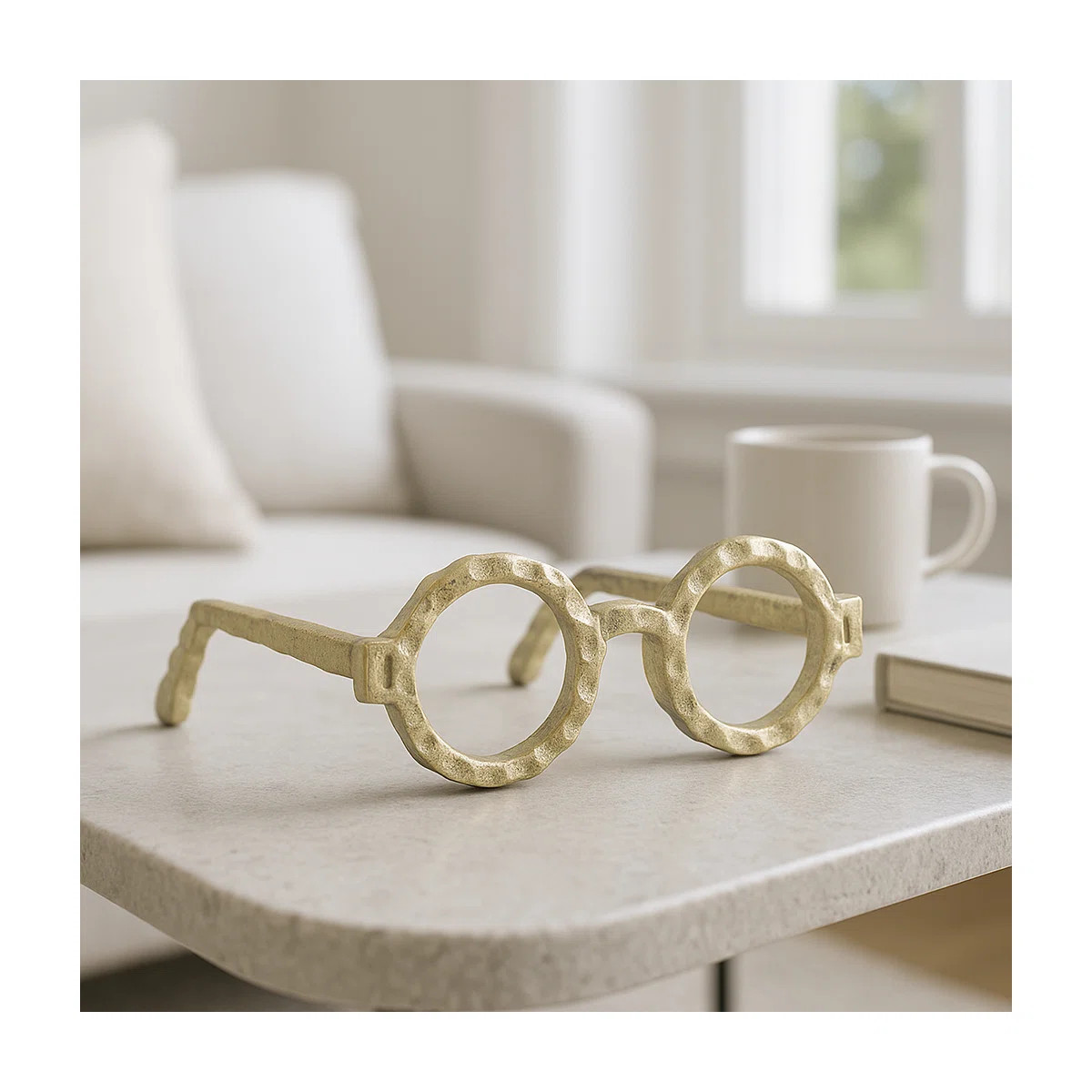 Glam Metal & Aluminum Sculptural Eyeglasses Decorative Accent | Wayfair North America