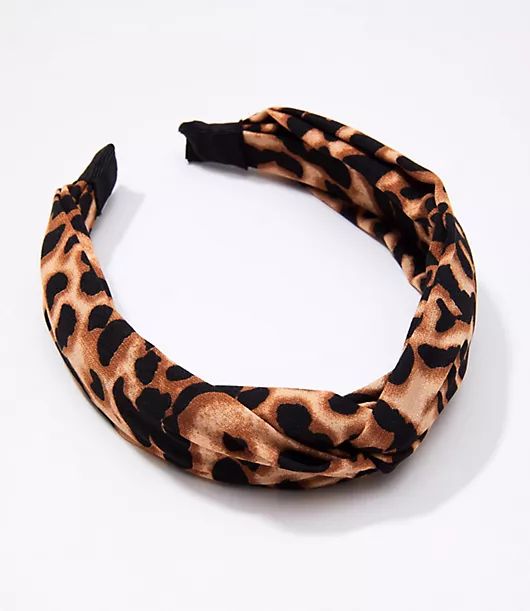 LOFT Leopard Print Top Knot Headband | LOFT