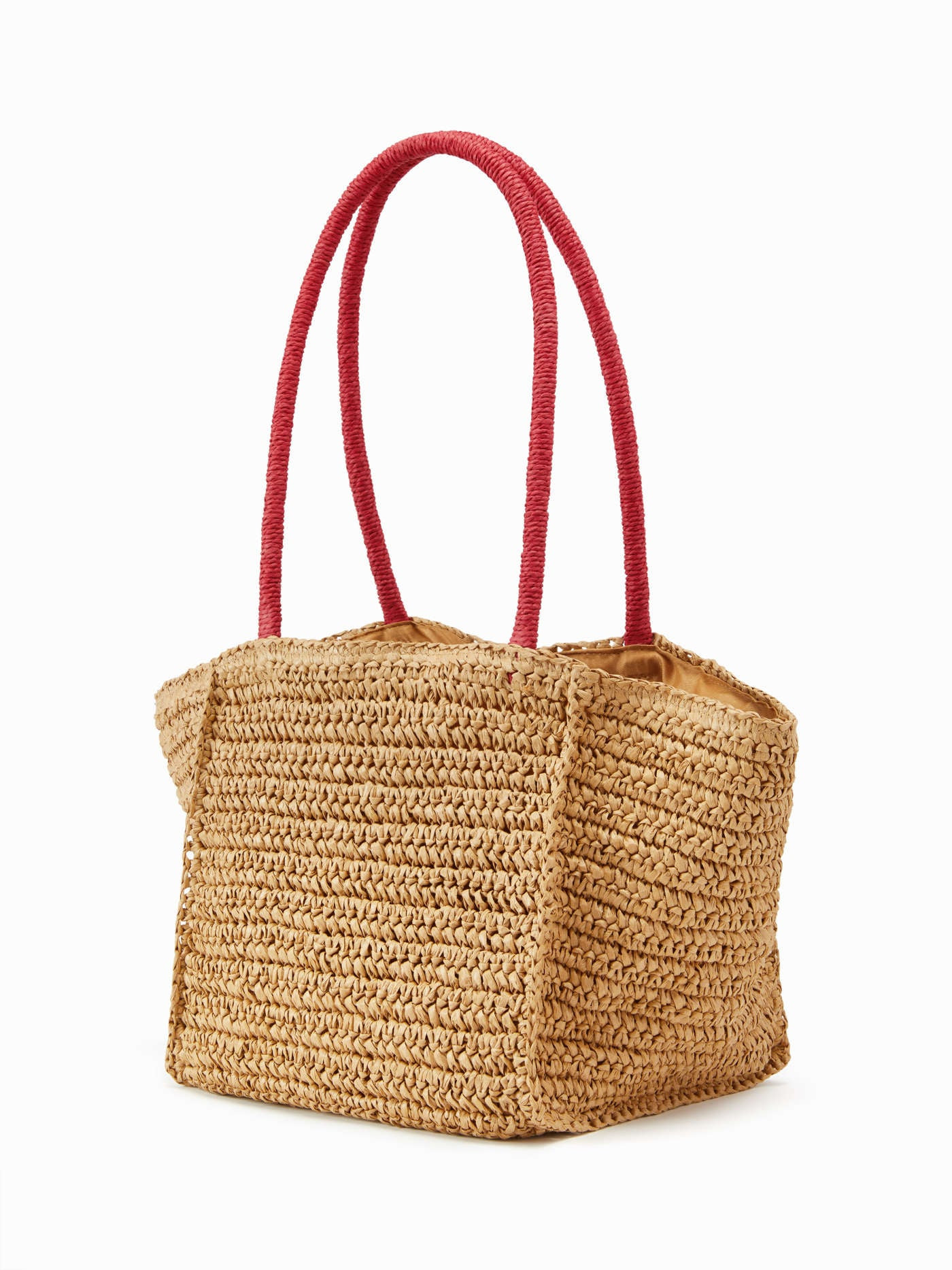 Paper Raffia TWO-TONE STRAW TOTE BAG For Daily Casual | Cider