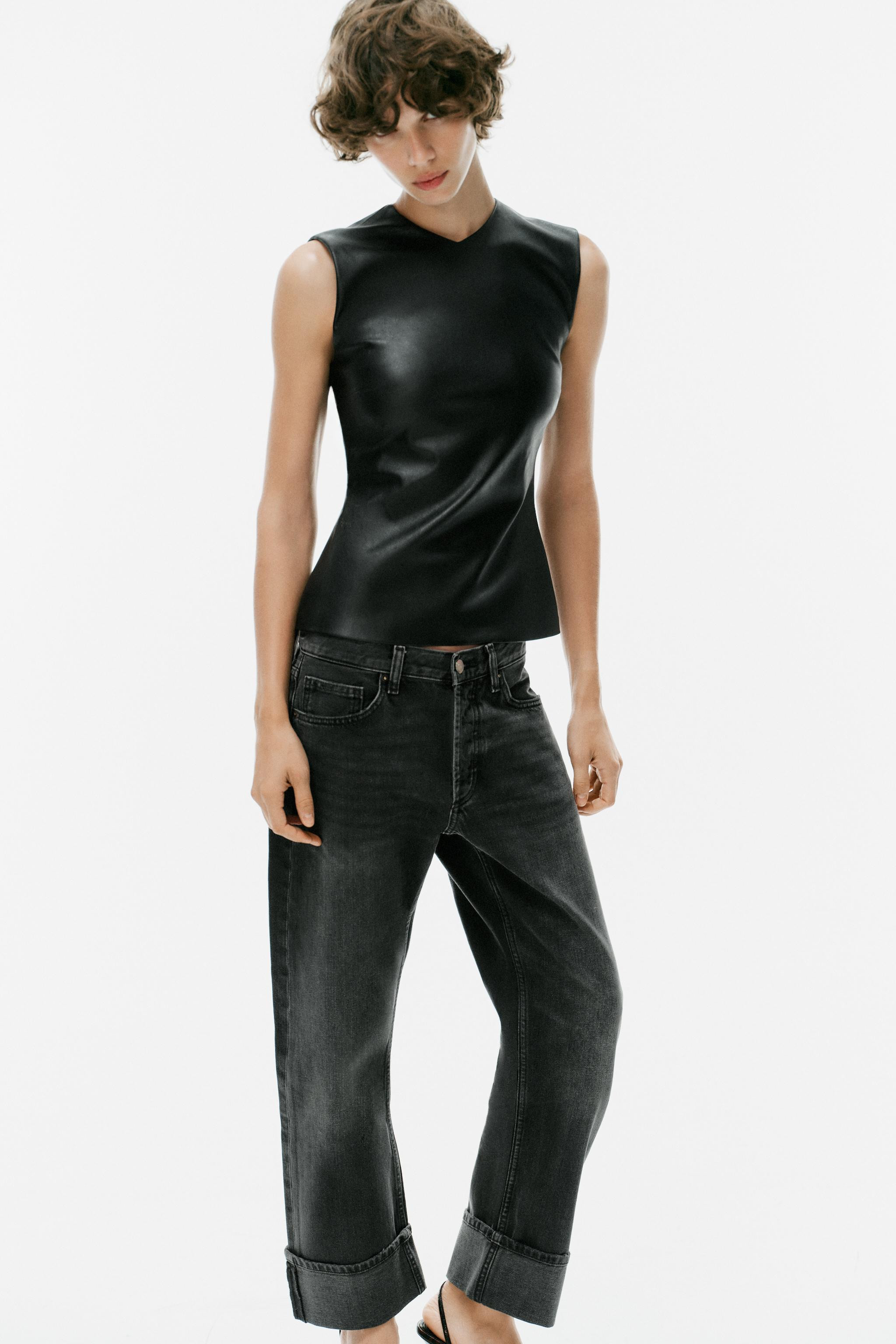 LEATHER EFFECT TOP | Zara UK