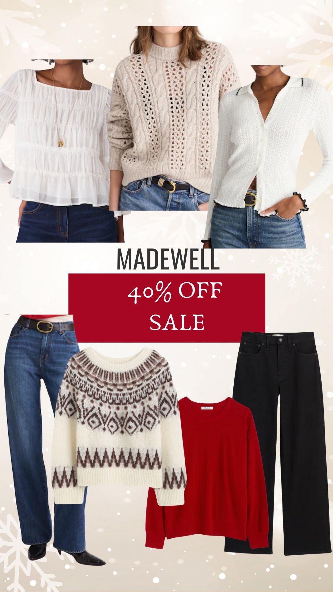 Madewell 40% off sale! These sell out so quickly so a good idea to grab before Black Friday
Merino wool and viral wide leg jeans 


#LTKCyberWeek #LTKGiftGuide #LTKSaleAlert
