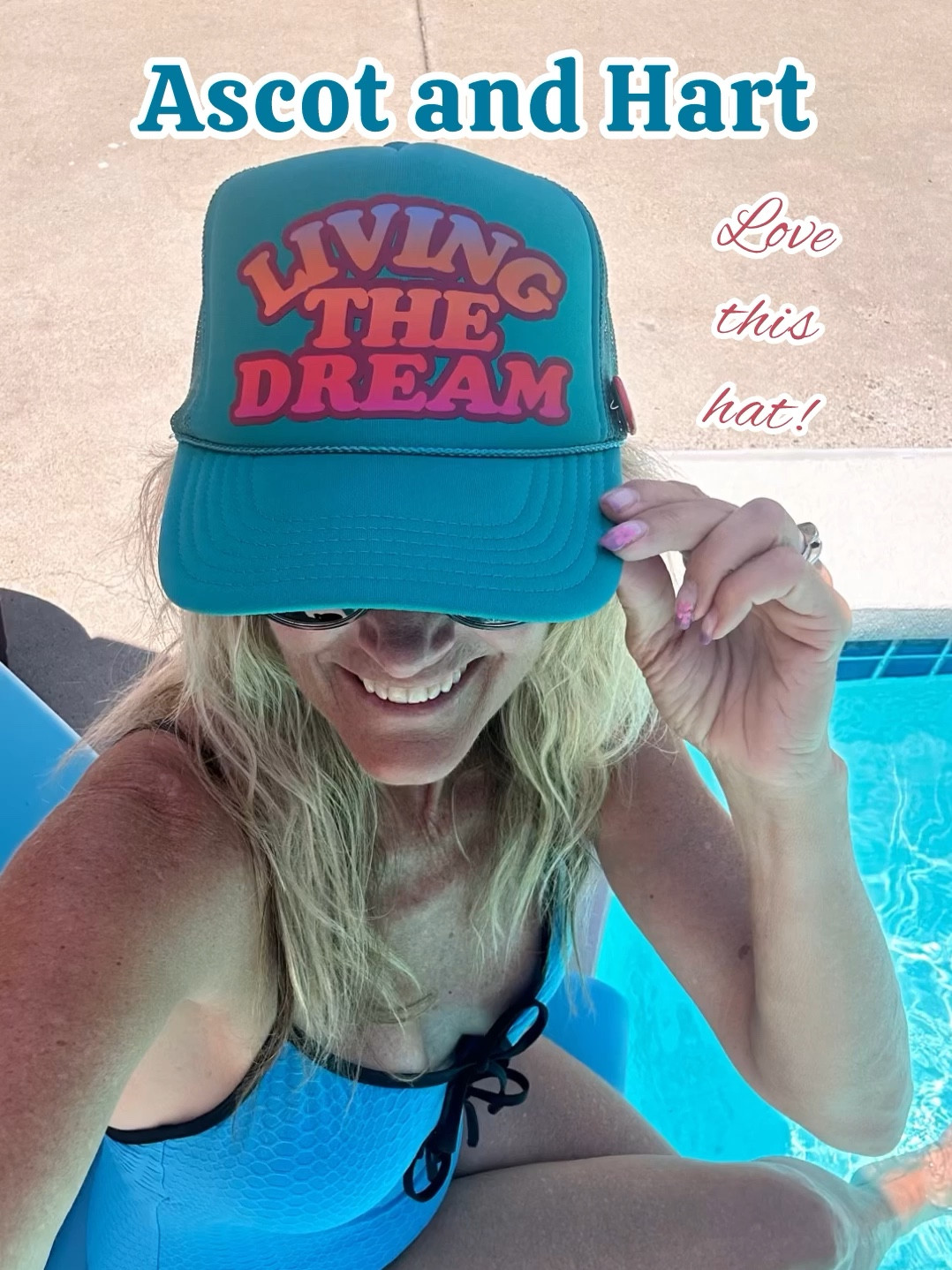 Love this Ascot and Hart trucker hat! I’m just Living The Dream! I love the colors, the message, and it’s so cute, while shading my face! I’m really enjoying this one piece bathing suit too! And, my poolside chair (I have it in blue too, for my grandson).

LTK style tips, LTK fashion, LTK sale alert, LTK fit, LTK over 60, micro influencer, style influencer, wfh wardrobe, affordable fashion, sales & splurges, summer 2024, summertime fashion, ways to style, outfit ideas, outfit inspiration, everyday outfit, ootd, casual outfits, casual style, daily looks, over 60, over 60 fashion, over 60 style, ageless style, fun fashion, comfy style, glamma, instafashion, summer fashion, summer style, summer outfit, vacation outfit, resort wear, travel outfit, fun summer fashion, wear what you love, Nordstrom Rack bathing suit, Ascot and Hart trucker hat, poolside chair, pool finds

#LTKSeasonal #LTKOver40 #LTKSwim