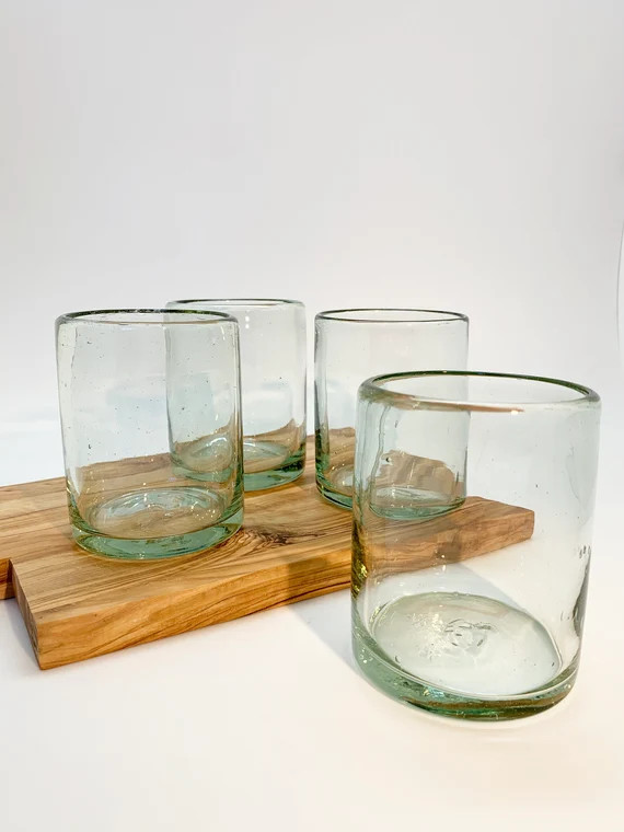 Clear Handblown Recycled Glasses Lowball/rocks/cocktail Glass | Etsy | Etsy (US)