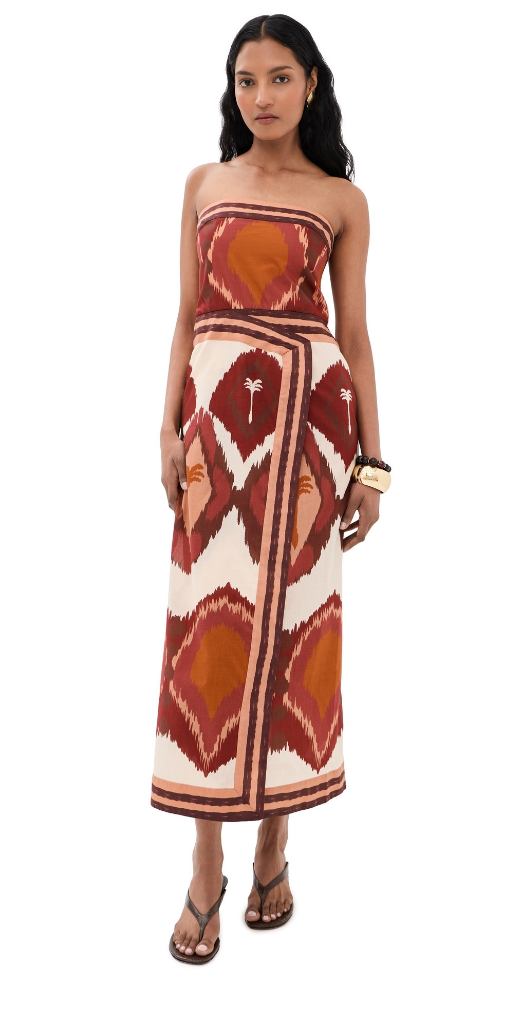 Johanna Ortiz Ancient Peru Ankle Dress Ecru/Wine 10 | Shopbop
