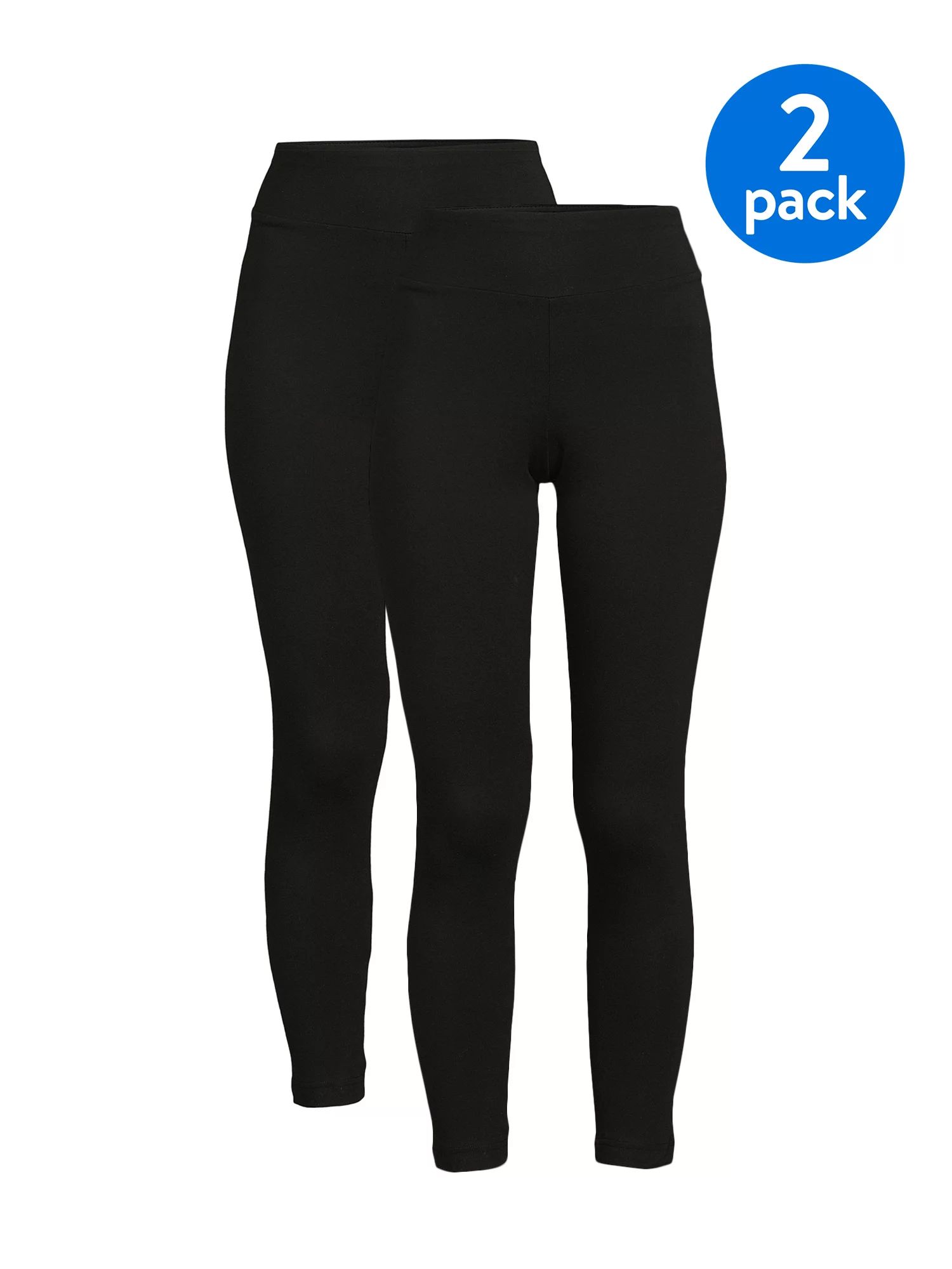 Time and Tru Women's Knit Leggings, 2-Pack - Walmart.com | Walmart (US)