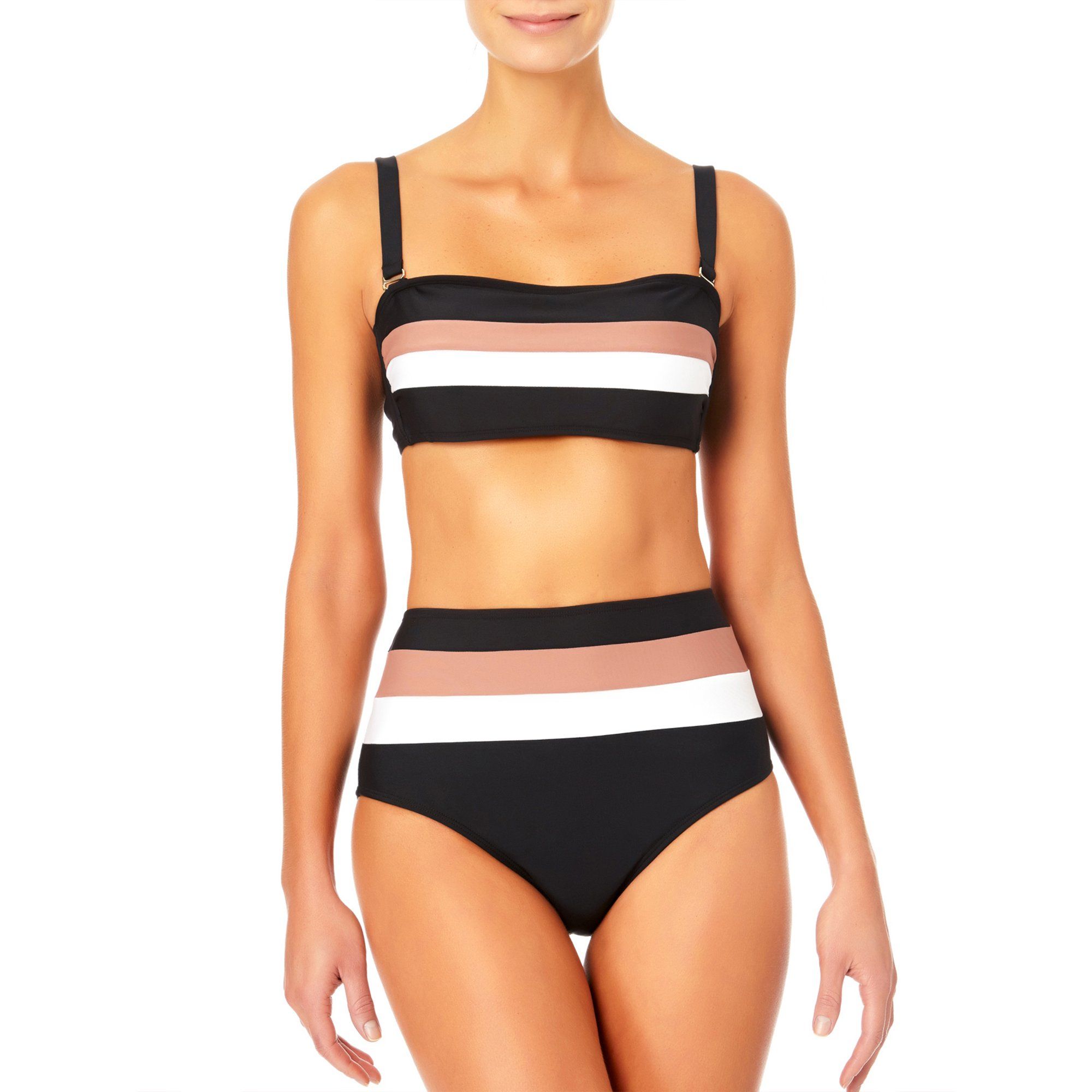 Time and Tru Women's and Women's Plus Size Colorblock Swim Top | Walmart (US)