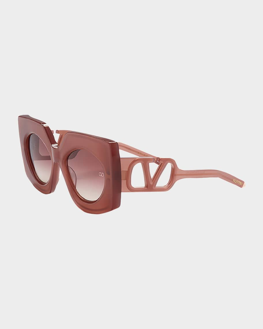 Valentino Garavani V-Soul Acetate Butterfly Sunglasses | Neiman Marcus