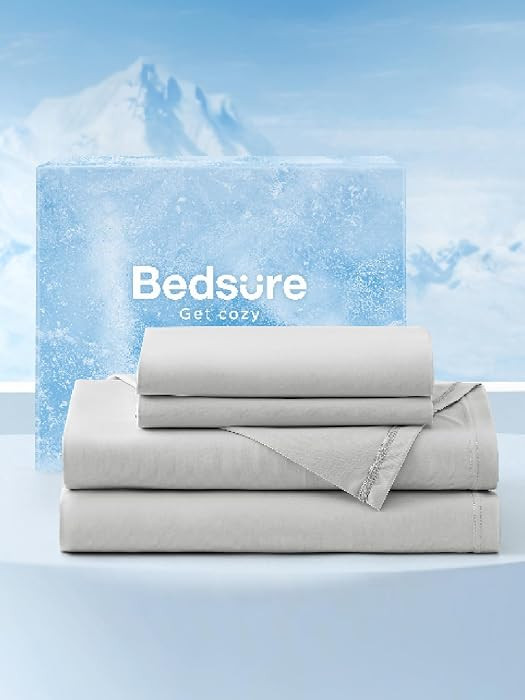 Bedsure Cooling Sheets Queen, Cooling Sheets for Hot Sleepers, Chill Cool Bed Sheet, Deep Pocket ... | Amazon (US)