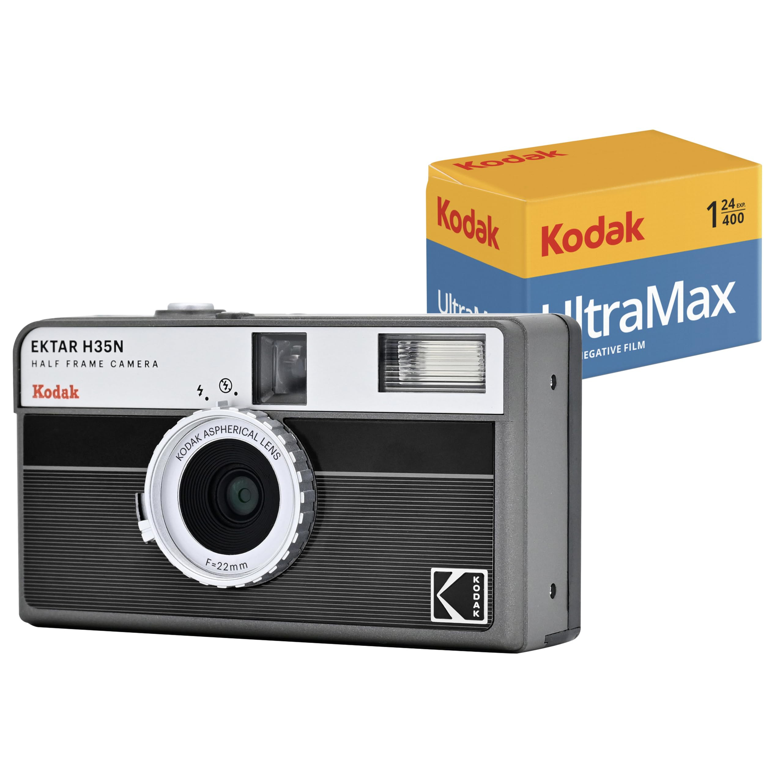 KODAK EKTAR H35N Half Frame Film Camera Bundle with Kodak Ultramax 400/24EXP 35mm Roll Film (Stri... | Amazon (US)