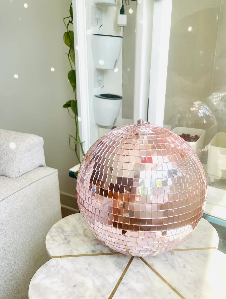 PINK Disco Ball - Rose Gold Mirror ball 10" inches perfect for weddings, photoshoots, bachelorett... | Etsy (US)