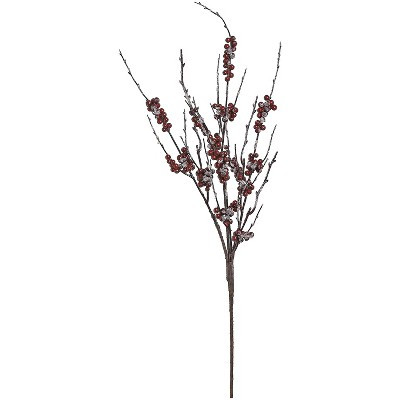 Northlight 28" Frosted Burgundy Red Berry Artificial Christmas Spray | Target