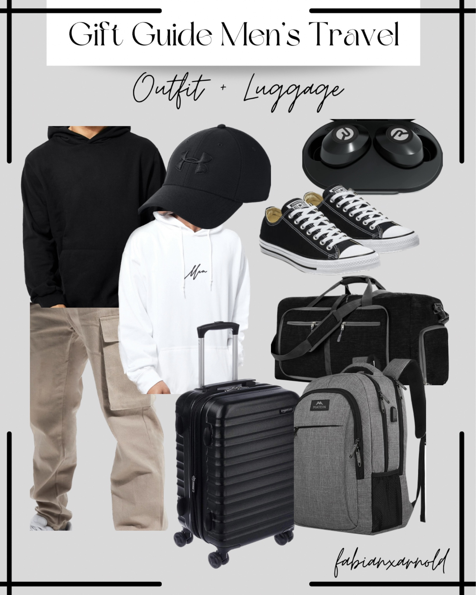 Travel Day Outfit & Luggage Inspiration • Men’s travel outfit • Travel gift guide • Men’s Fashion • Luggage • Holiday Travel 


#LTKHoliday #LTKmens #LTKtravel #LTKGiftGuide #LTKFind